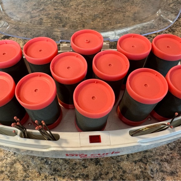 Conair More Big Curls 12 Pink Jumbo Hot Rollers Curler 12 Clips Pageant TESTED - Picture 3 of 11